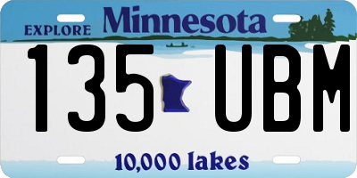 MN license plate 135UBM