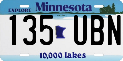 MN license plate 135UBN