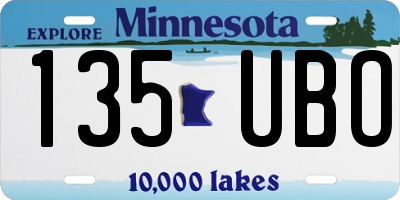 MN license plate 135UBO