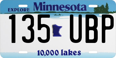 MN license plate 135UBP