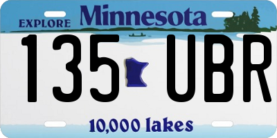 MN license plate 135UBR