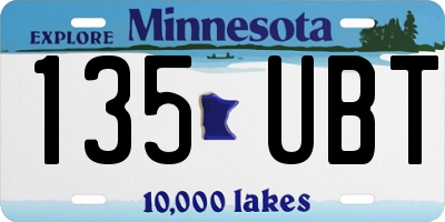 MN license plate 135UBT
