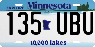 MN license plate 135UBU