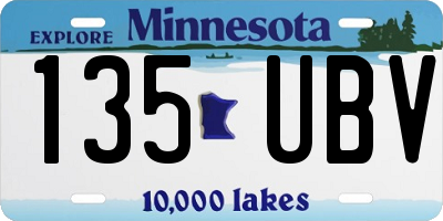 MN license plate 135UBV