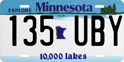 MN license plate 135UBY