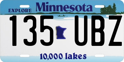 MN license plate 135UBZ