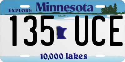 MN license plate 135UCE