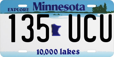 MN license plate 135UCU