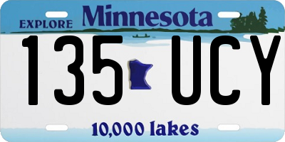 MN license plate 135UCY