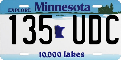 MN license plate 135UDC