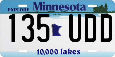 MN license plate 135UDD