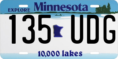 MN license plate 135UDG