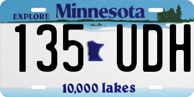 MN license plate 135UDH