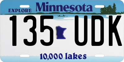 MN license plate 135UDK