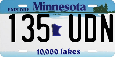MN license plate 135UDN