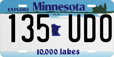 MN license plate 135UDO