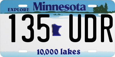 MN license plate 135UDR