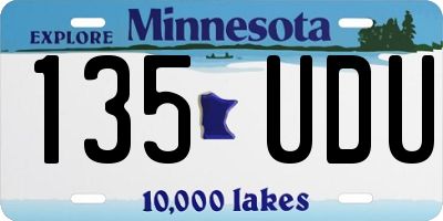 MN license plate 135UDU