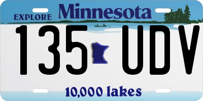 MN license plate 135UDV