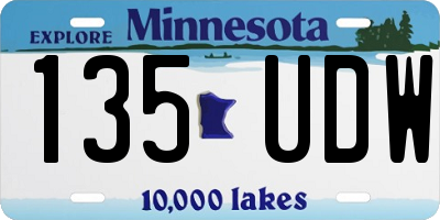 MN license plate 135UDW