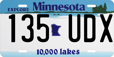 MN license plate 135UDX