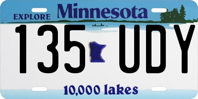 MN license plate 135UDY