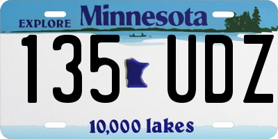 MN license plate 135UDZ