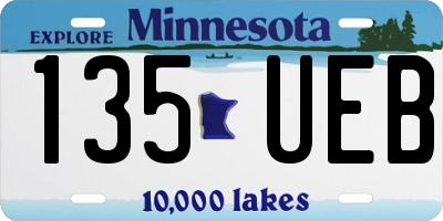 MN license plate 135UEB