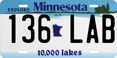 MN license plate 136LAB