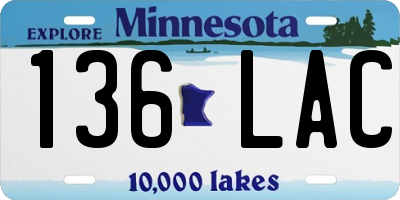 MN license plate 136LAC