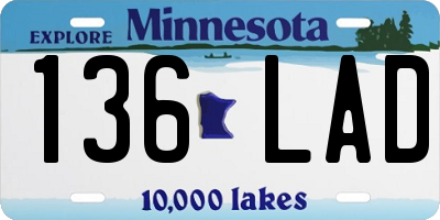 MN license plate 136LAD
