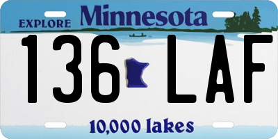 MN license plate 136LAF
