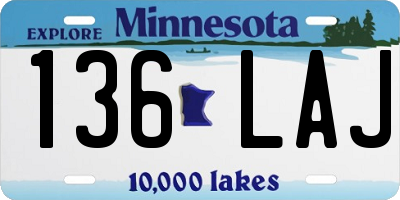 MN license plate 136LAJ