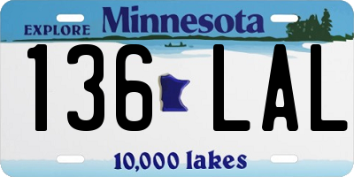 MN license plate 136LAL