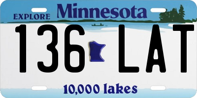 MN license plate 136LAT