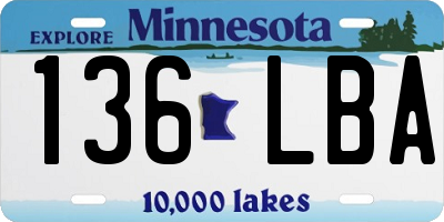 MN license plate 136LBA