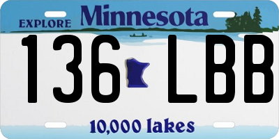 MN license plate 136LBB