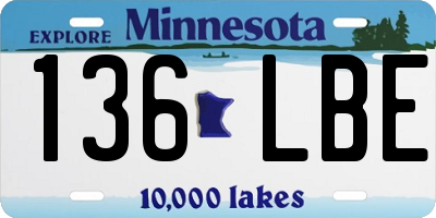 MN license plate 136LBE