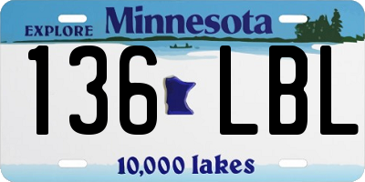 MN license plate 136LBL