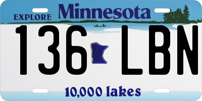 MN license plate 136LBN