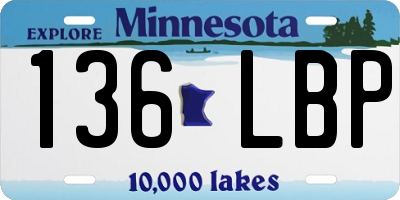 MN license plate 136LBP