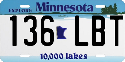 MN license plate 136LBT