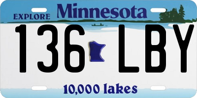 MN license plate 136LBY