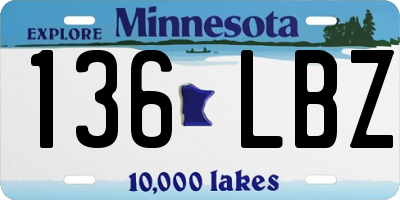 MN license plate 136LBZ
