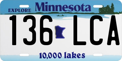 MN license plate 136LCA