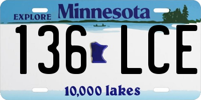 MN license plate 136LCE