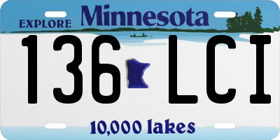 MN license plate 136LCI
