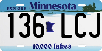 MN license plate 136LCJ