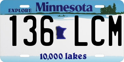 MN license plate 136LCM