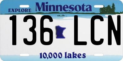 MN license plate 136LCN